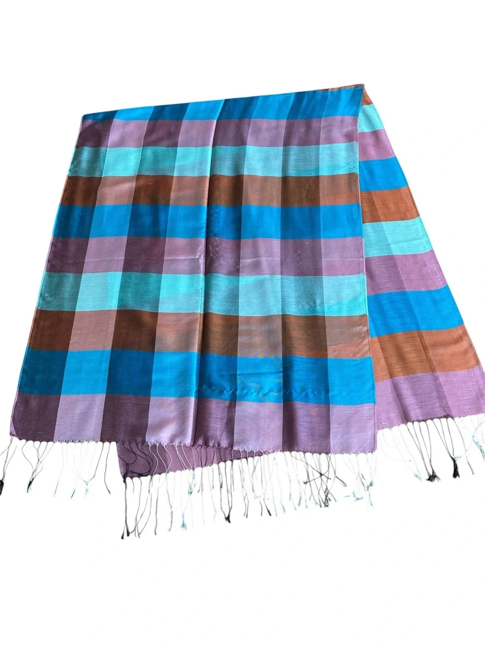 Jewel Toned Striped Silk Scarf